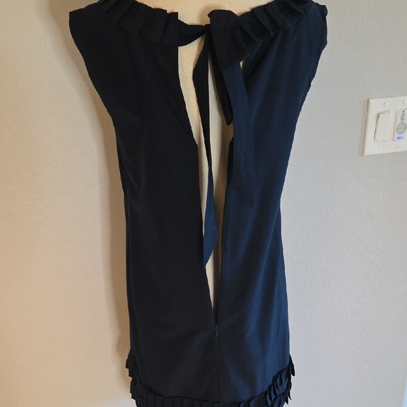 LOFT Women's Elegant Blue Sleeveless Shift Dress With Ruffle For Party Size 6 - Picture 6 of 8